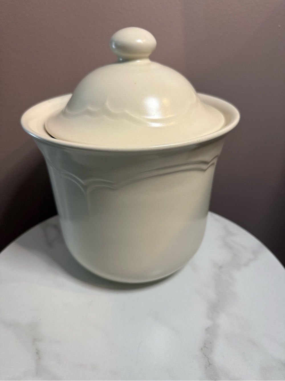Pfaltzgraff Cream Tea Rose Ceramic Canister with Pink and Blue Flowers - Picture 2 of 7